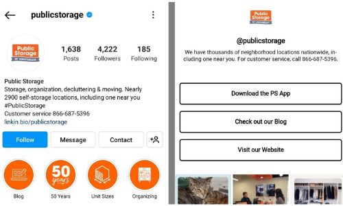 Παρακάτω, η σελίδα προορισμού αναπαράγει το Instagram του λογαριασμού, επιτρέποντας στους πελάτες να έχουν πρόσβαση σε εξωτερικούς πόρους που σχετίζονται με κάθε ανάρτηση.